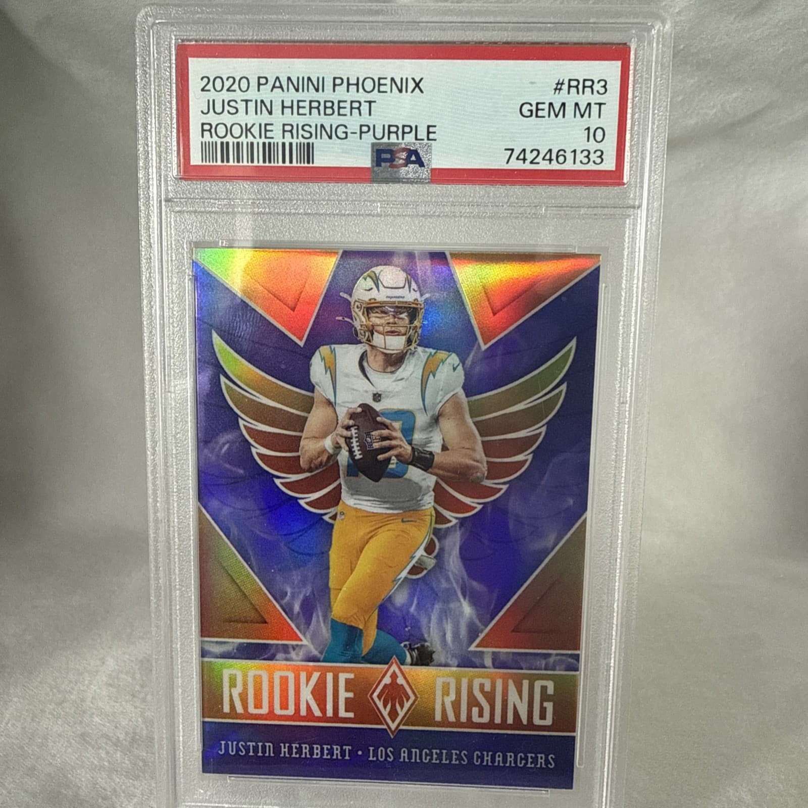 Justin Herbert Panini Phoenix Rookie Rising #RR3 Purple