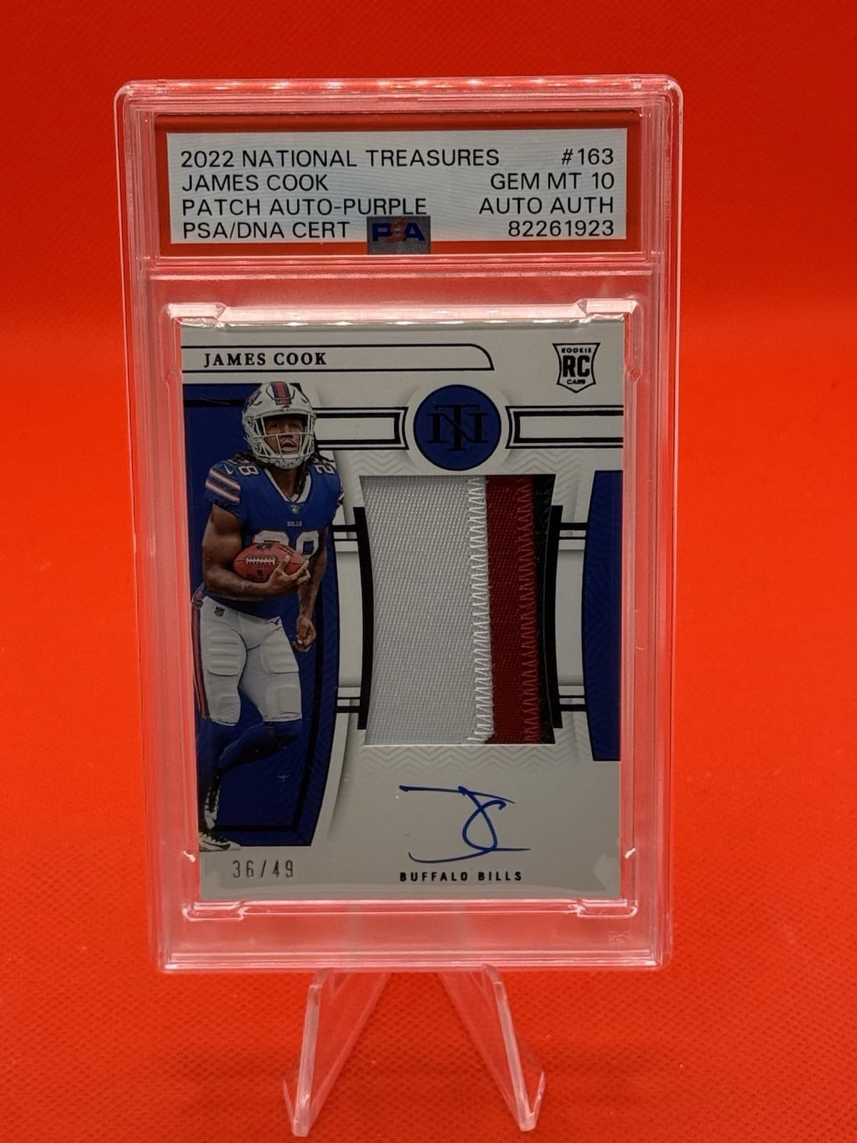 James Cook Panini National Treasures #163 Patch Autograph-Purple