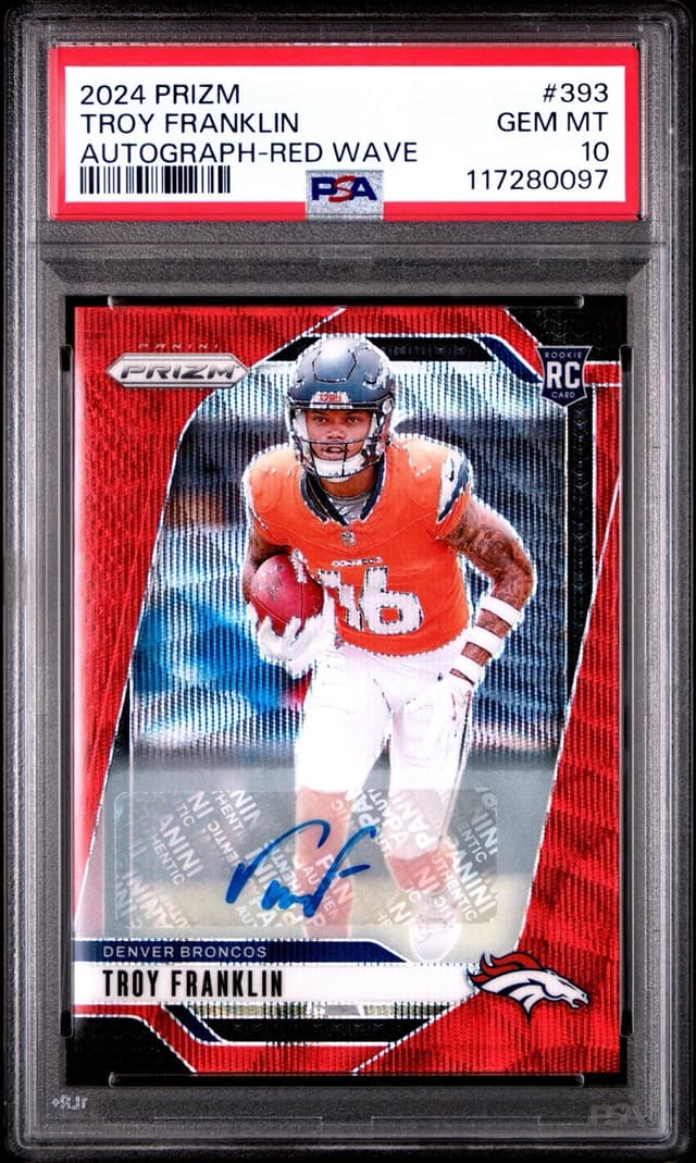 Troy Franklin Panini Prizm #393 Autograph-Red Wave