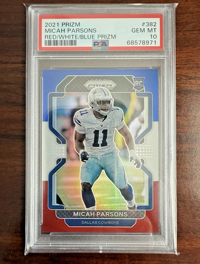 Micah Parsons Panini Prizm #382 Red/White/Blue Prizm