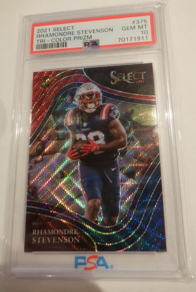 Rhamondre Stevenson Panini Select #375 Tri-Color Prizm