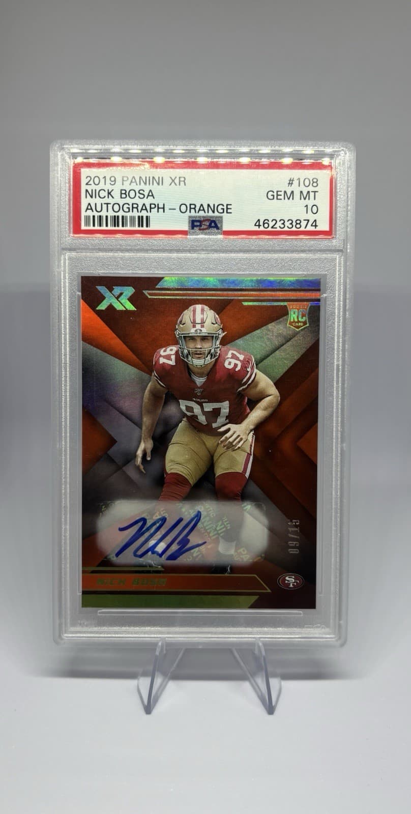 Nick Bosa Panini XR #108 Autograph-Orange