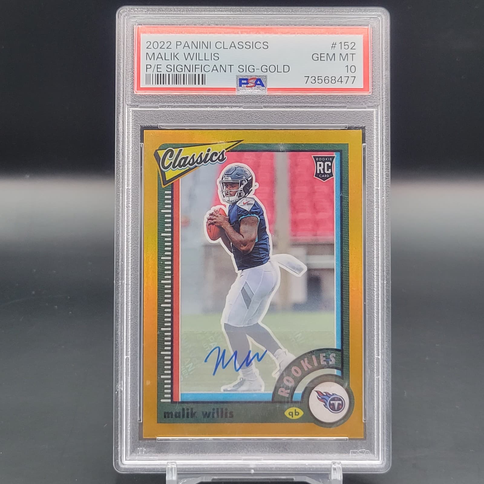 Malik Willis Panini Classics #152 Premium Edition Significant Signatures-Gold