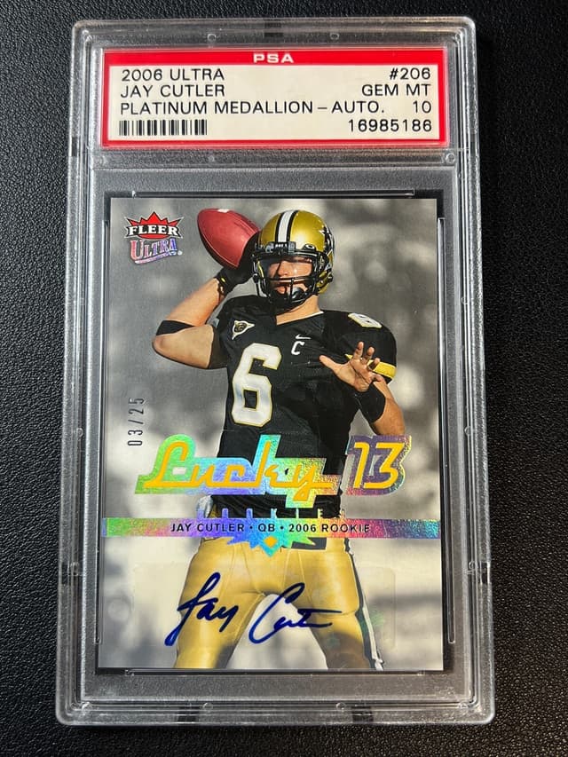 Jay Cutler Ultra #206 Platinum Medallion-Autograph