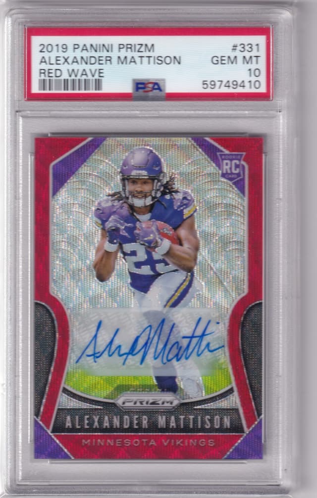 Alexander Mattison Panini Prizm #331 Autograph-Red Wave