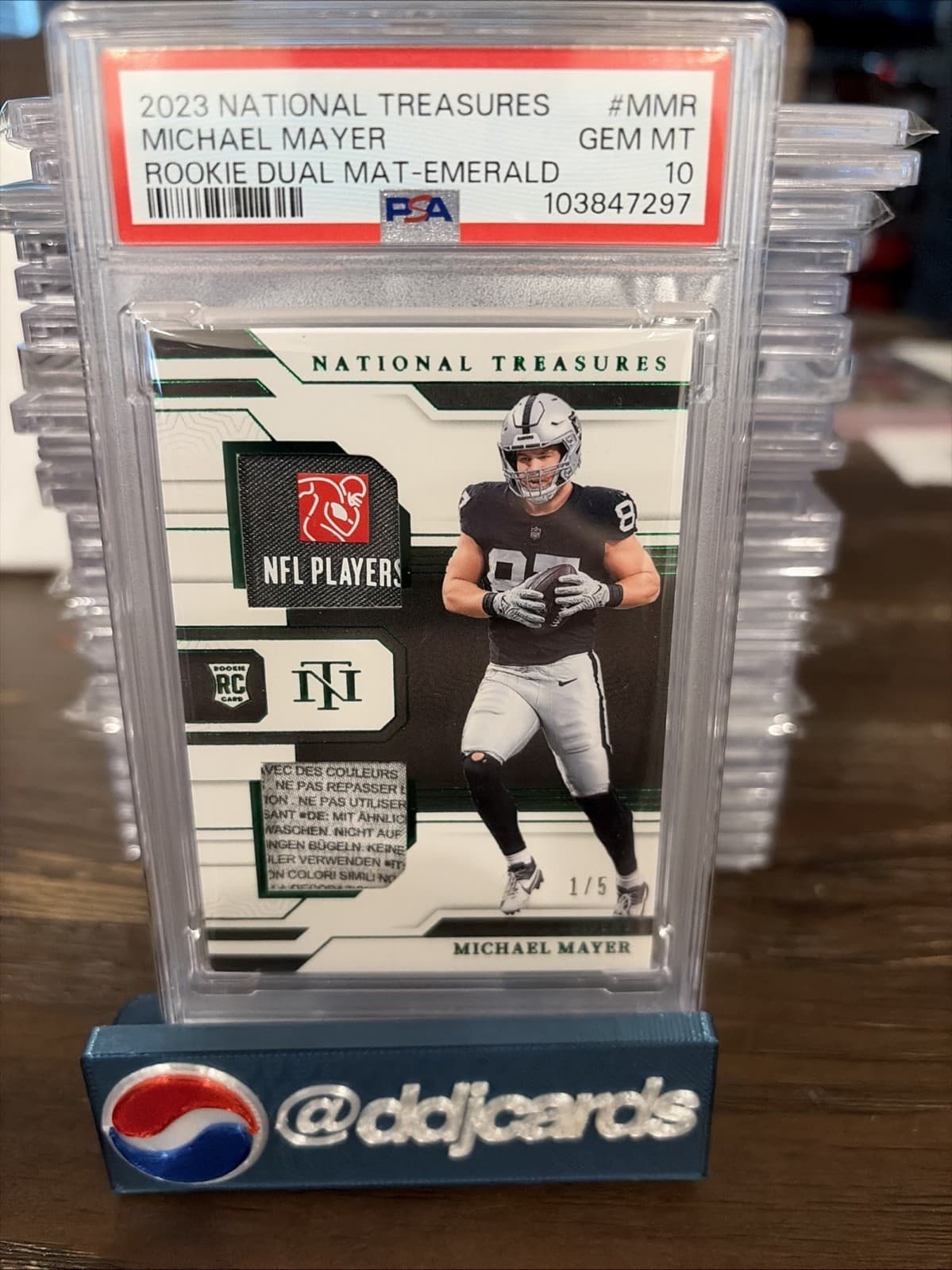 Michael Mayer Panini National Treasures Rookie Dual Materials #MMR Emerald
