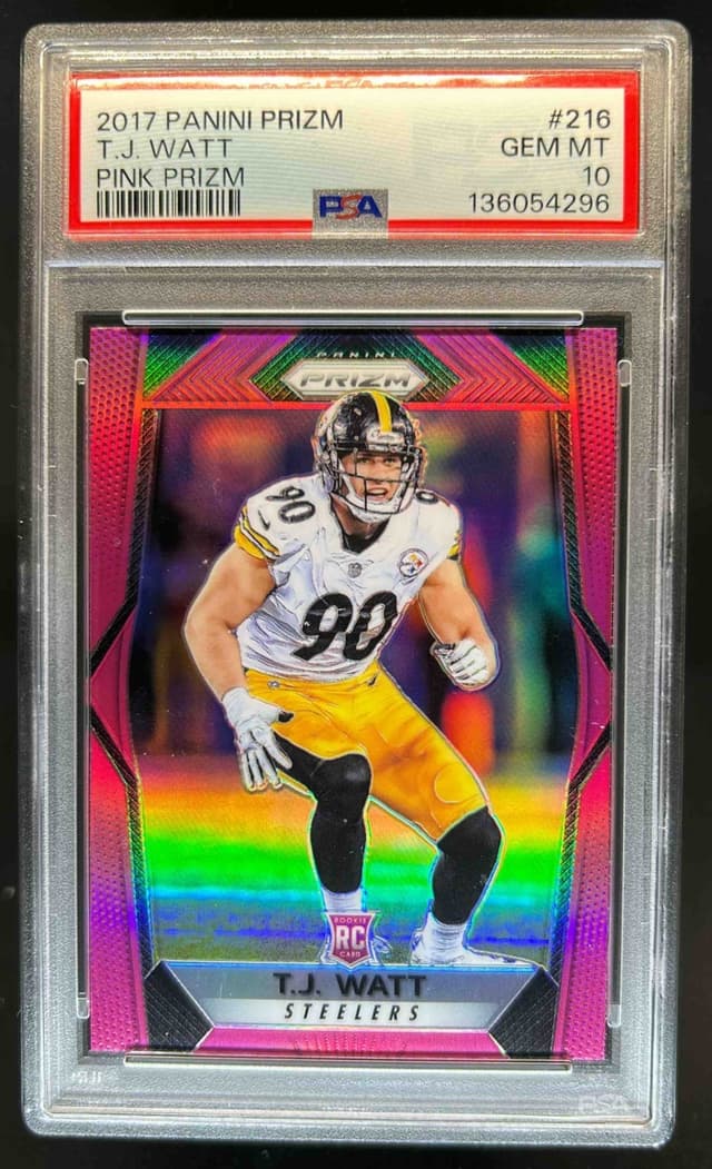 T.J. Watt Panini Prizm #216 Pink Prizm
