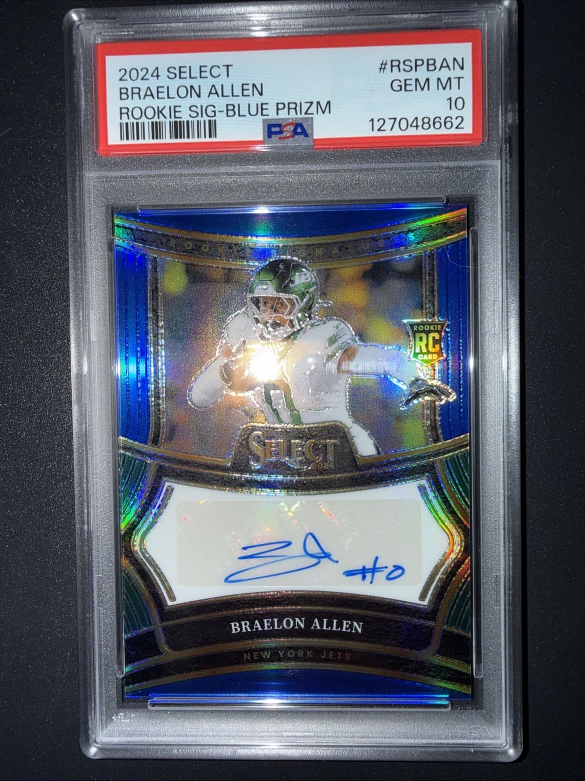 Braelon Allen Panini Select Rookie Signatures #RSPBAN Blue Prizm