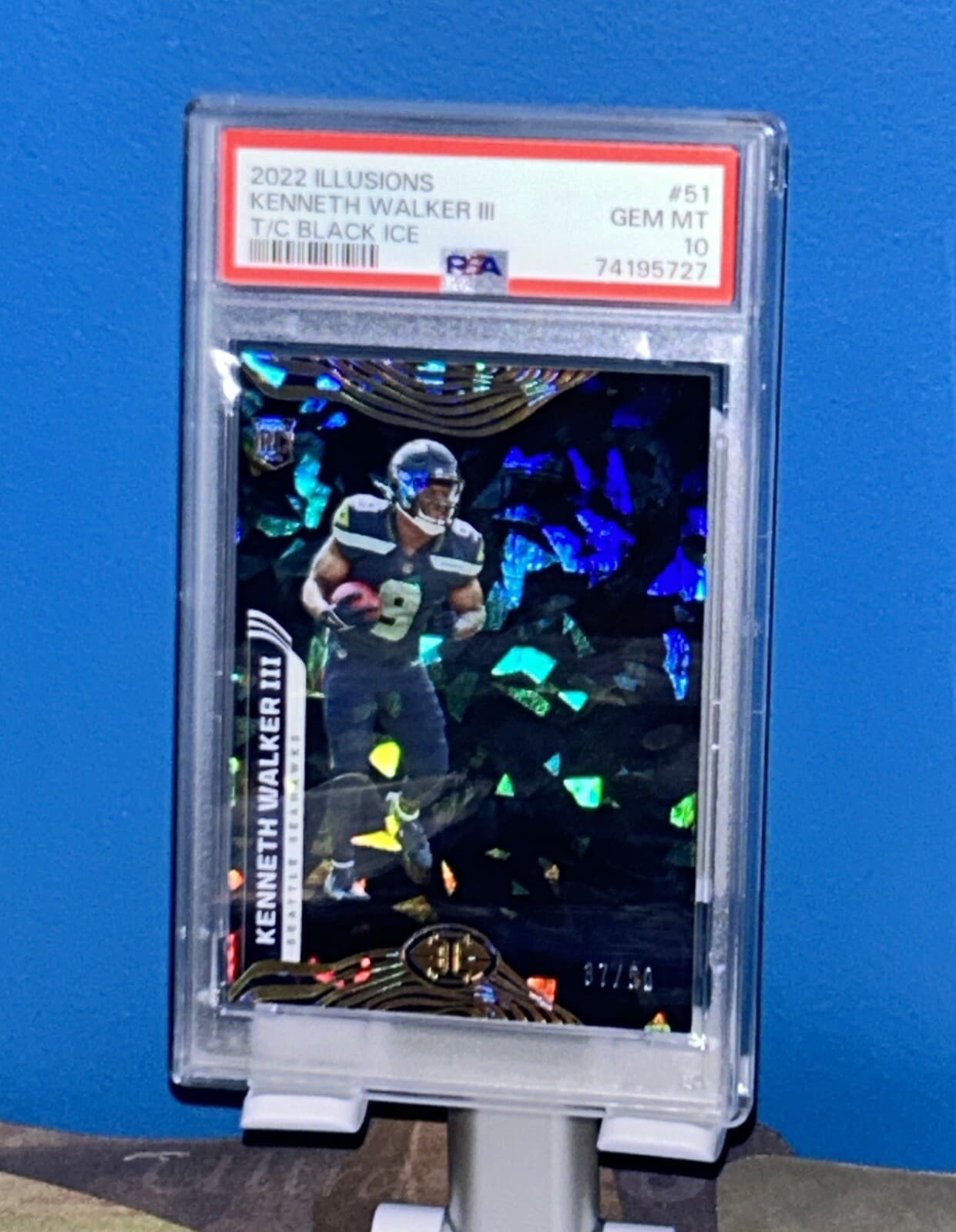 Kenneth Walker III Panini Illusions #51 Trophy Collection Black Ice