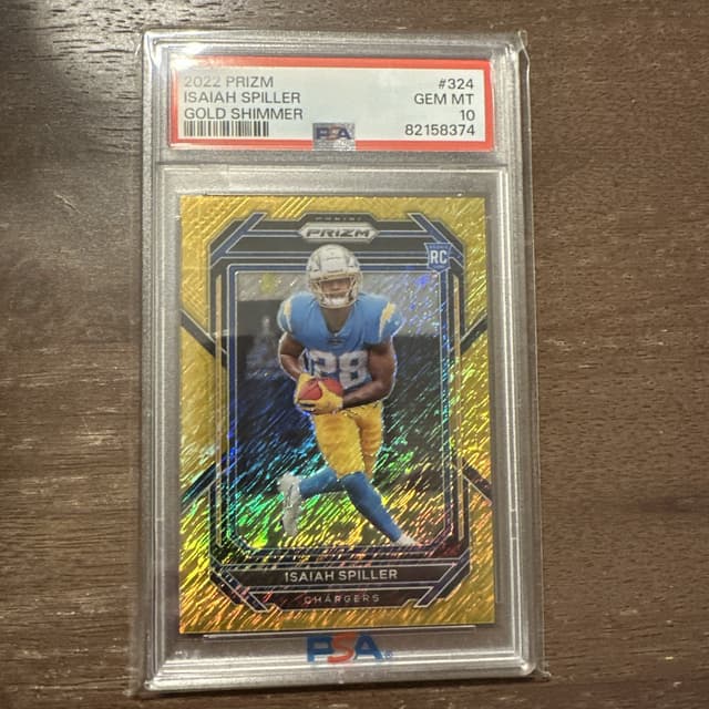 Isaiah Spiller Panini Prizm #324 Gold Shimmer