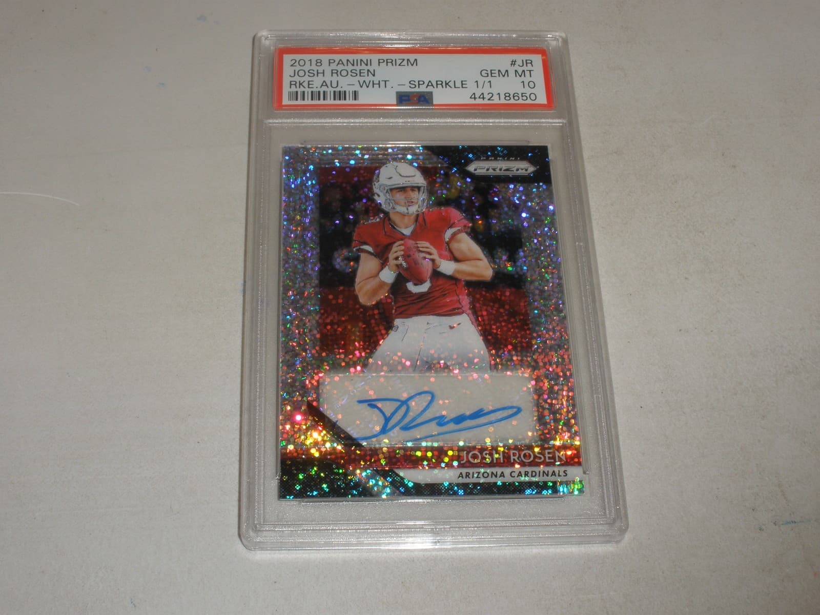 Josh Rosen Panini Prizm Rookie Autographs #JR White Sparkle 1/1