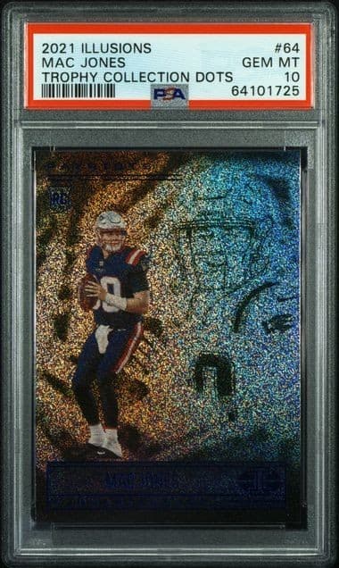 Mac Jones Panini Illusions #64 Trophy Collection Dots