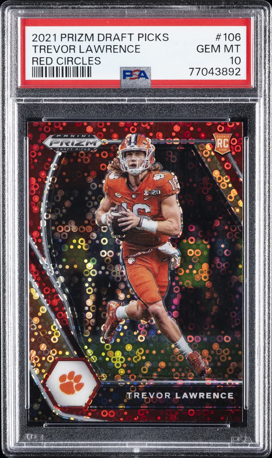 Trevor Lawrence Panini Prizm Draft Picks #106 Red Circles