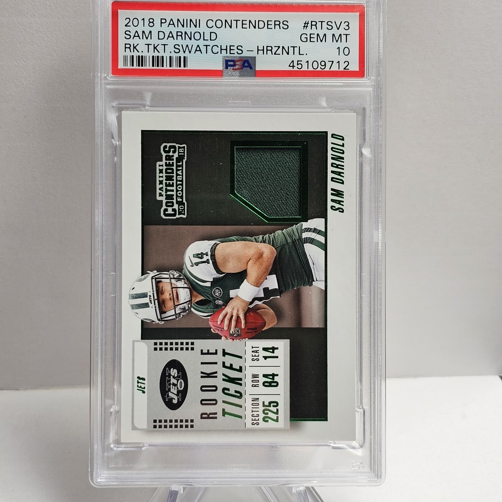 Sam Darnold Panini Contenders Rookie Ticket Swatches #RTSV3 Horizontal