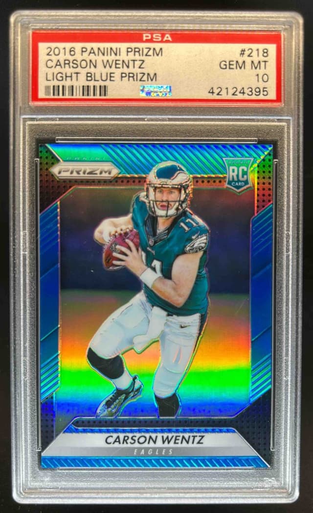 Carson Wentz Panini Prizm #218 Light Blue Prizm
