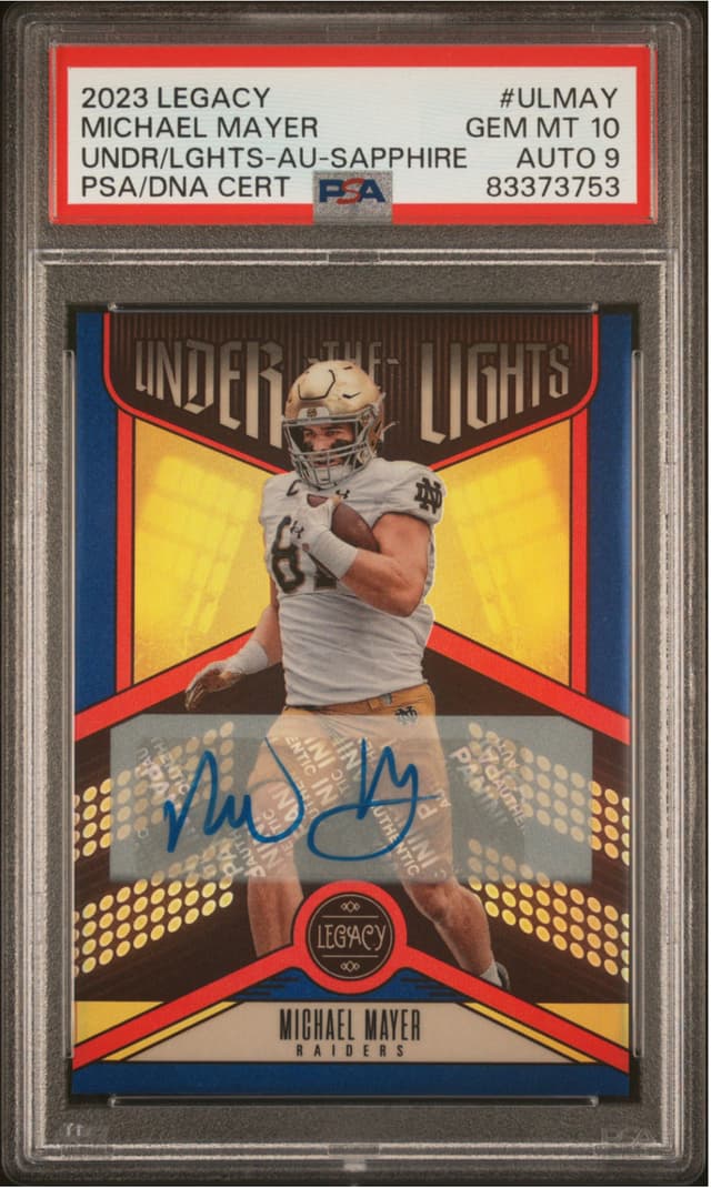 Michael Mayer Panini Legacy Under the Lights #ULMAY Autograph-Sapphire
