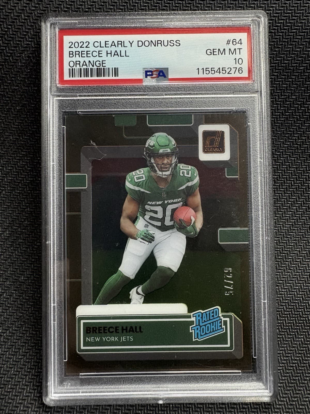 Breece Hall Panini Clearly Donruss #64 Orange