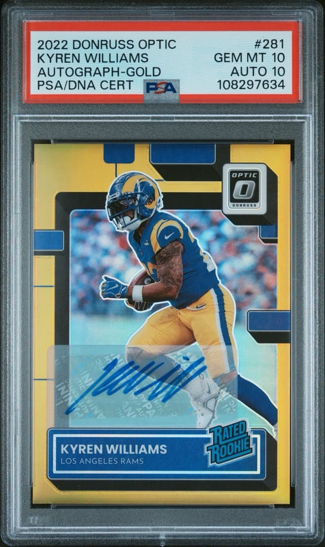 Kyren Williams Panini Donruss Optic #281 Autograph-Gold