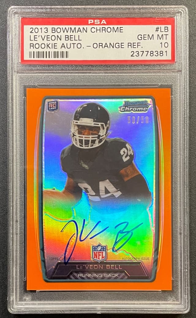 Le'Veon Bell Bowman Chrome Rookie Autograph #LB Orange Refractor