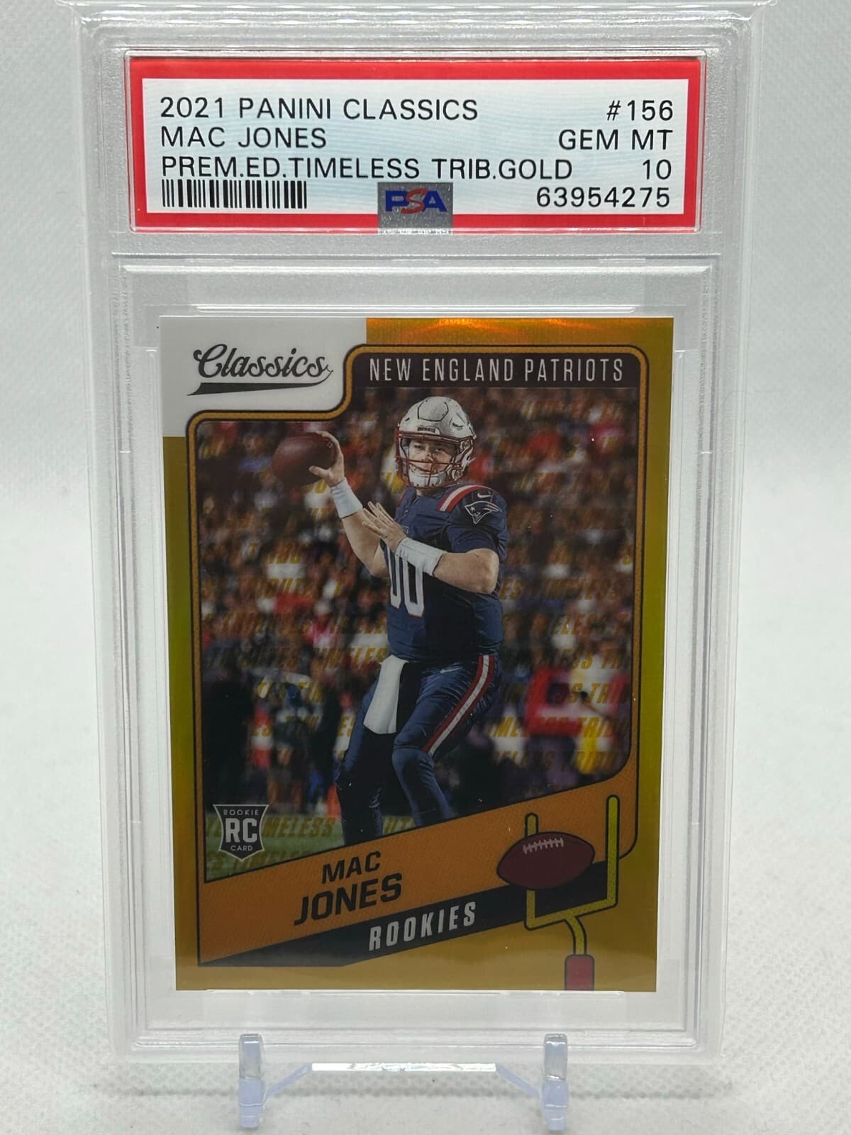 Mac Jones Panini Classics #156 Timeless Tributes Gold