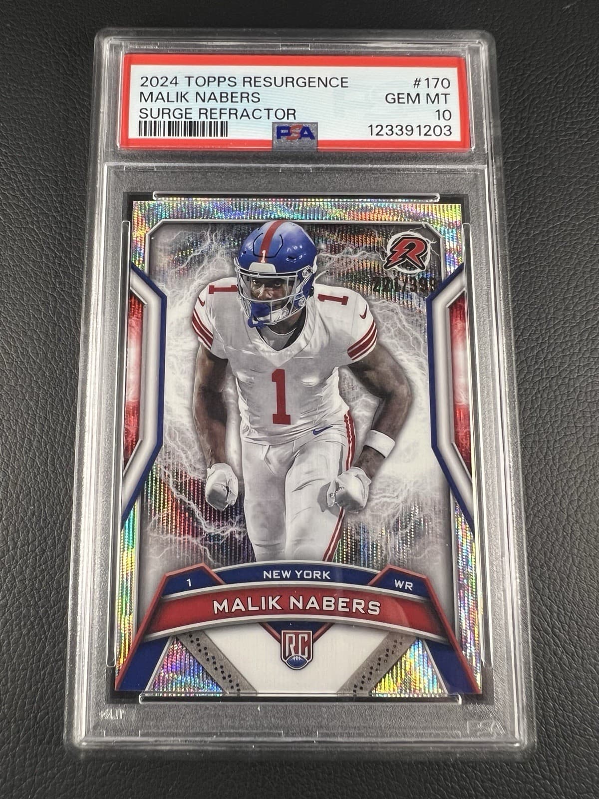 Malik Nabers Topps Resurgence #170 Surge Refractor