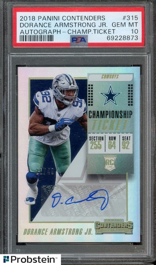 Dorance Armstrong Jr. Panini Contenders #315 Autograph-Playoff Ticket