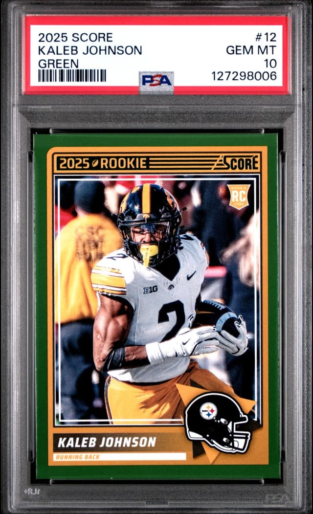 Kaleb Johnson Panini Score #12 Green