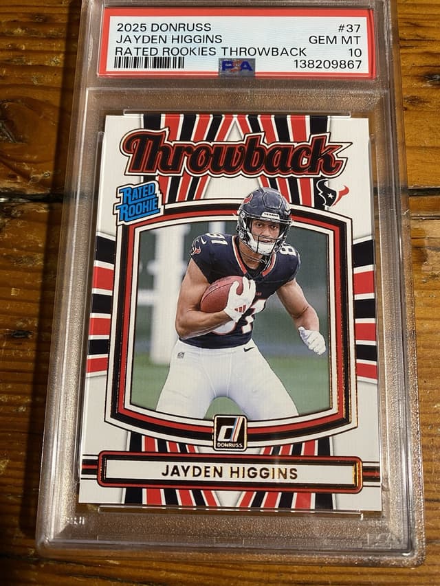 Jayden Higgins Panini Donruss Rated Rookies Throwback #37 Base