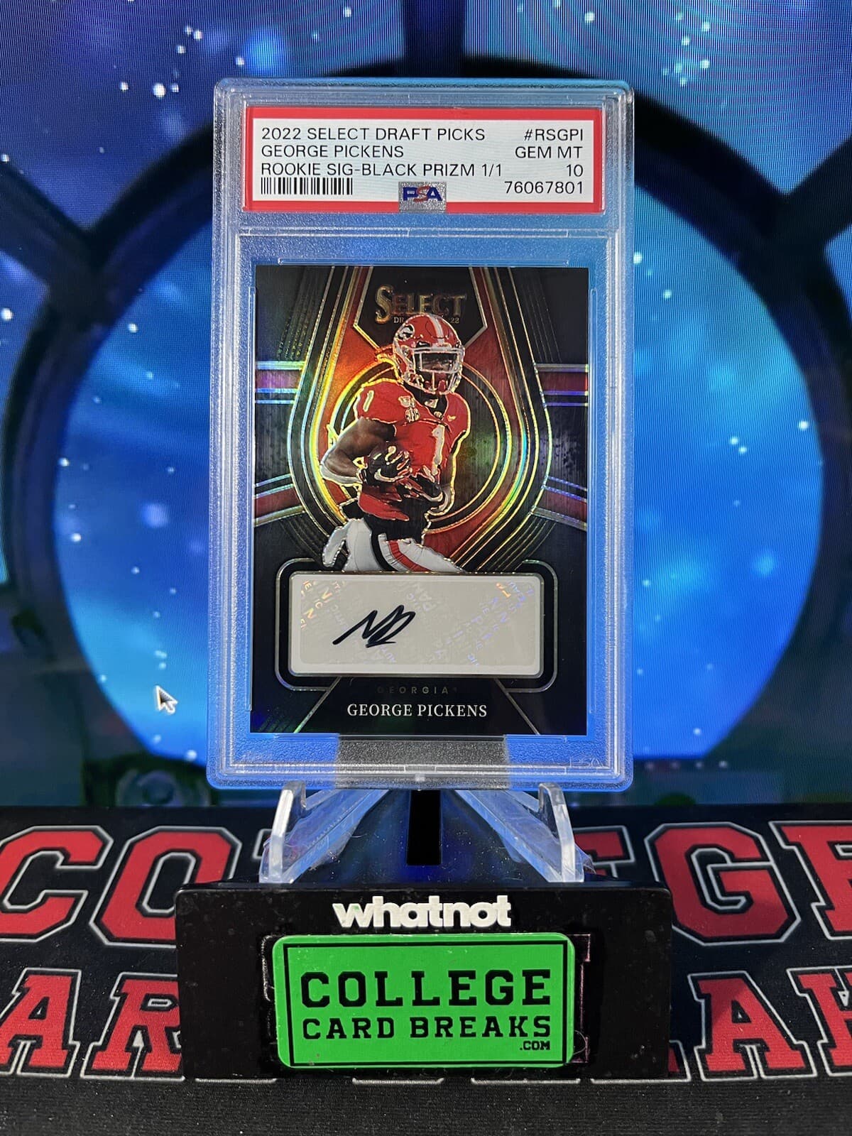 George Pickens Panini Select Draft Picks Rookie Signatures #RSGPI Black Prizm 1/1