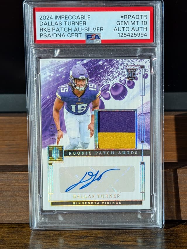 Dallas Turner Panini Impeccable Rookie Patch Autographs #RPADTR Silver