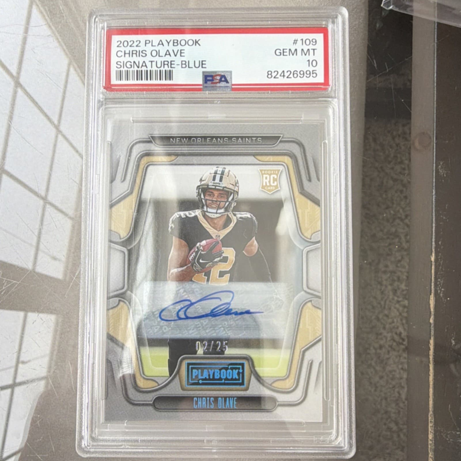 Chris Olave Panini Playbook #109 Signature-Blue