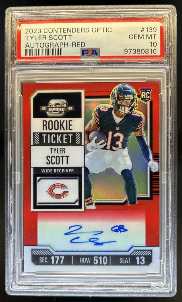 Tyler Scott Panini Contenders Optic #139 Autograph-Red