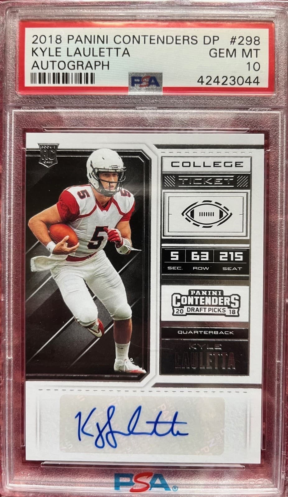 Kyle Lauletta Panini Contenders Draft Picks #298 Autograph