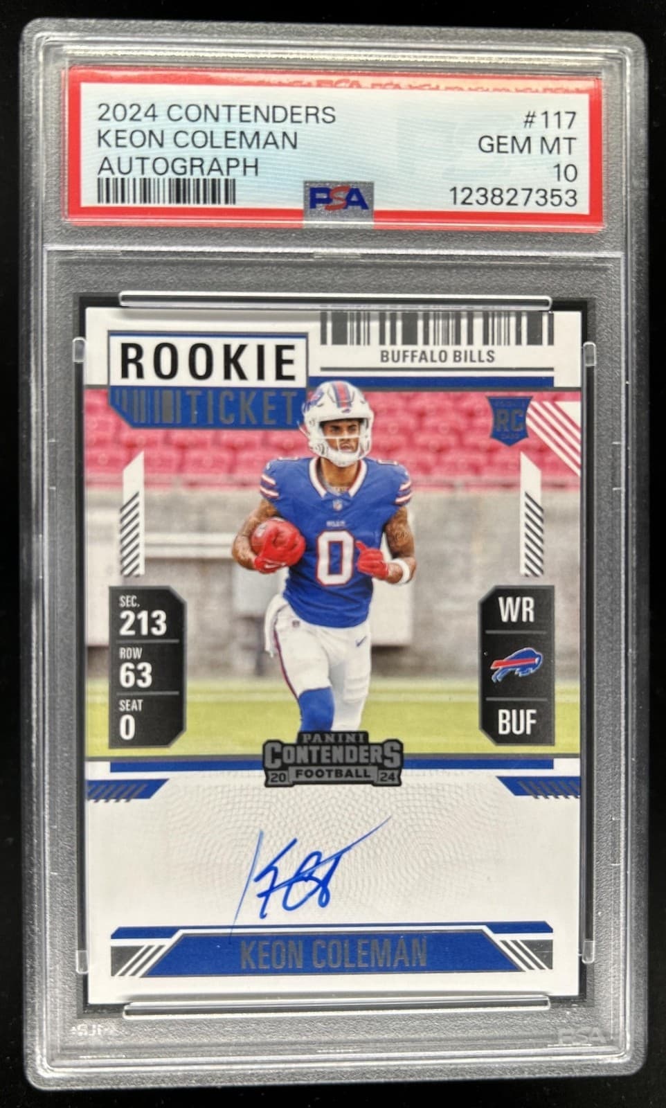 Keon Coleman Panini Contenders #117 Autograph