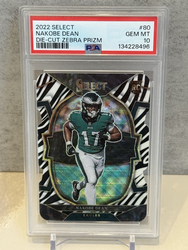 Nakobe Dean Panini Select #80 Die-Cut Zebra Prizm