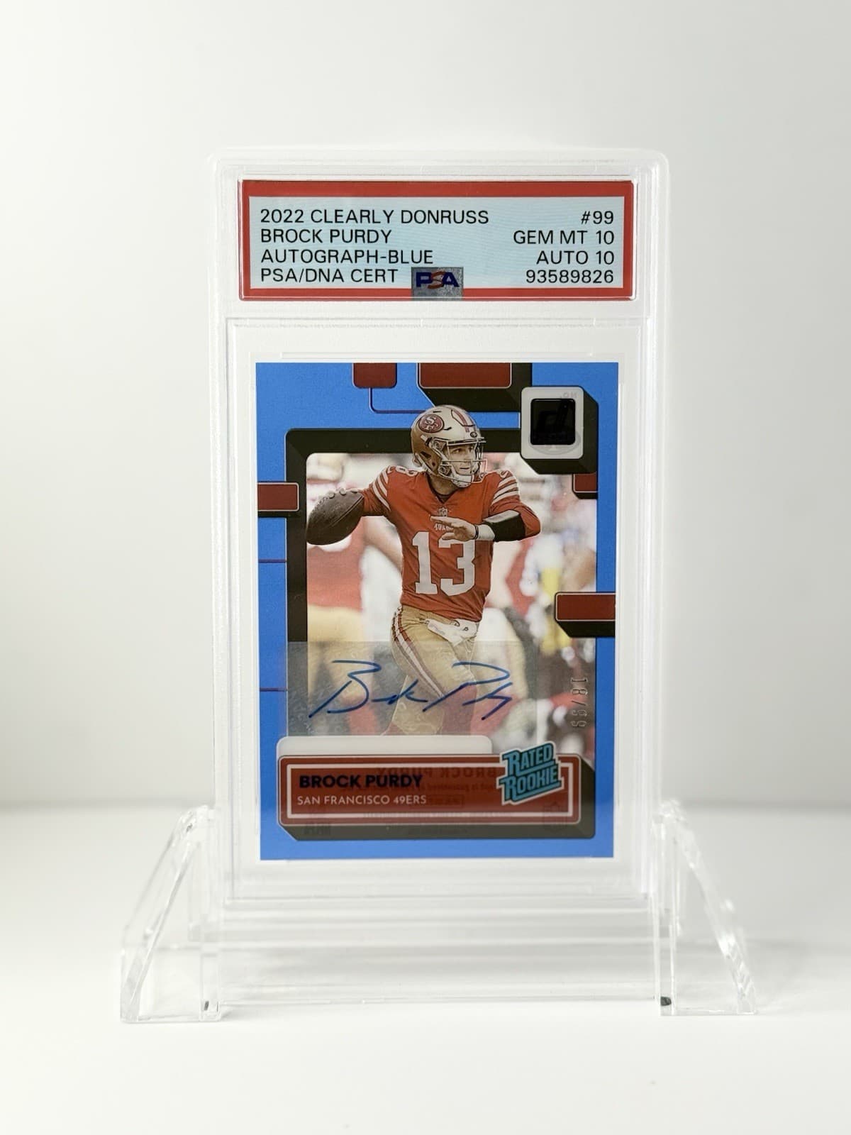 Brock Purdy Panini Clearly Donruss #99 Autograph-Blue