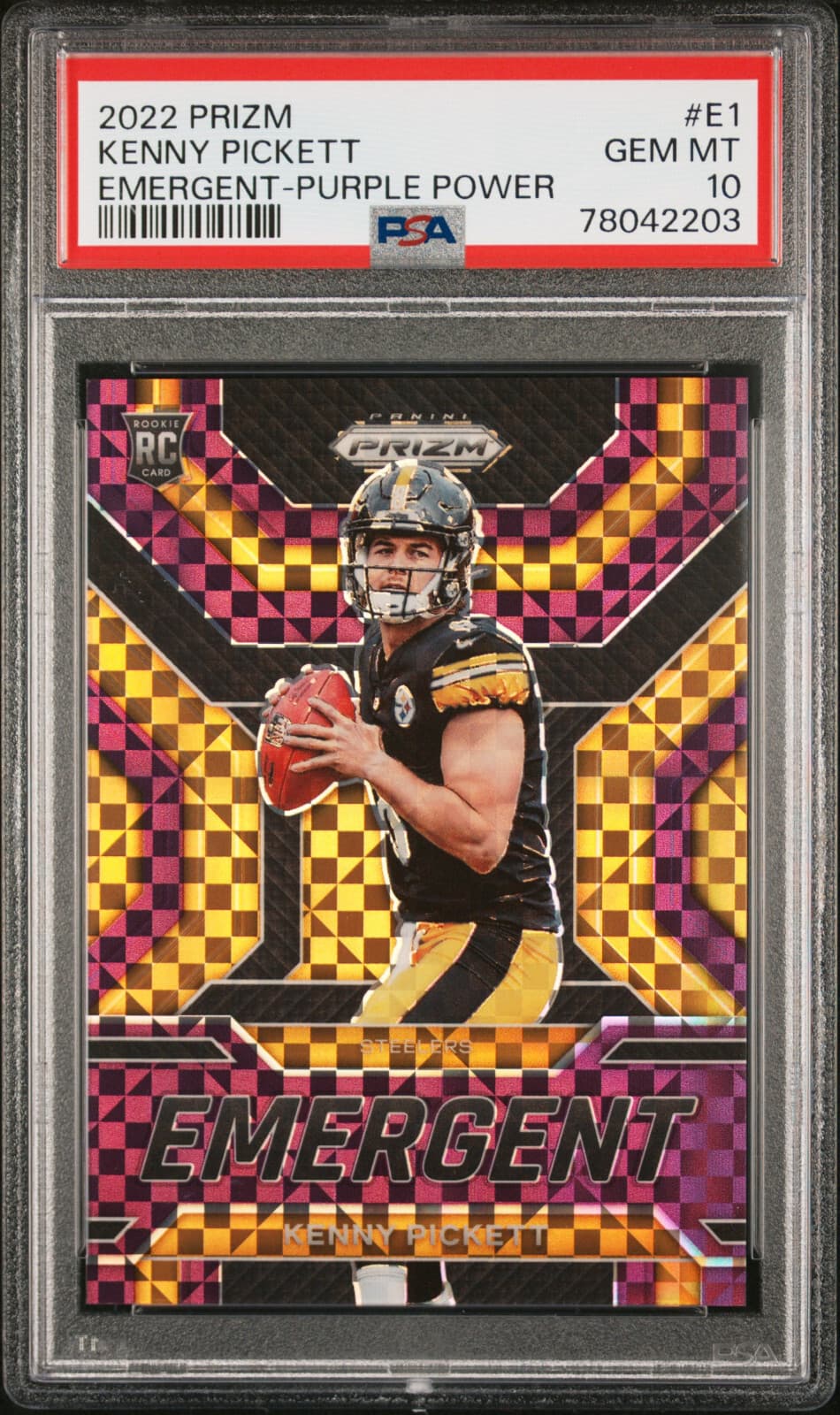Kenny Pickett Panini Prizm Emergent #E1 Purple Power
