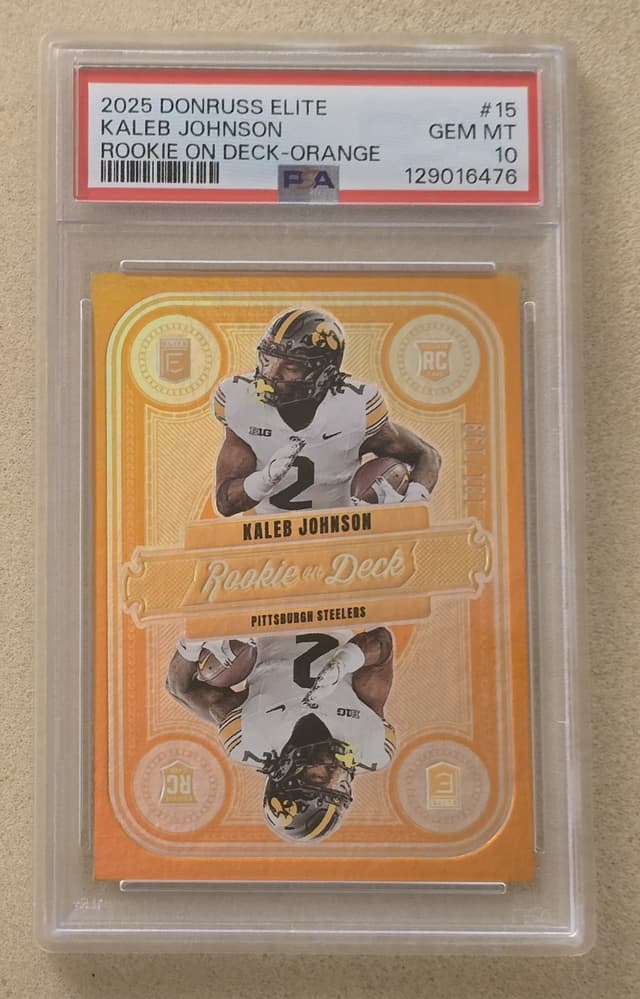Kaleb Johnson Panini Donruss Elite Rookie on Deck #15 Orange