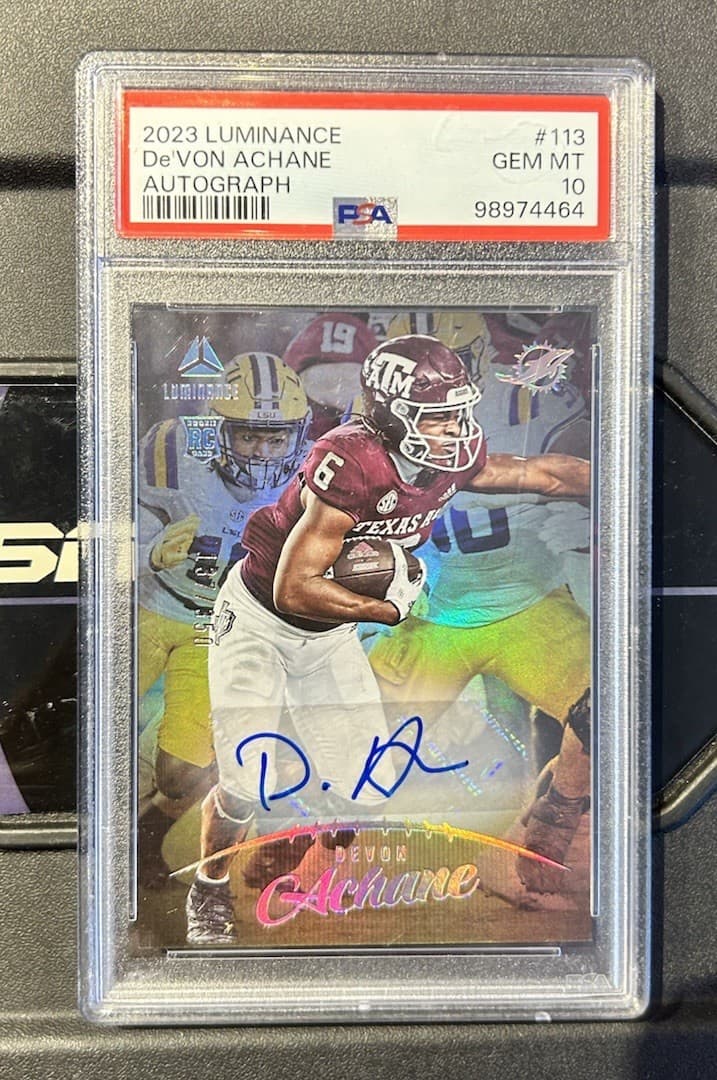 De'Von Achane Panini Luminance #113 Autograph