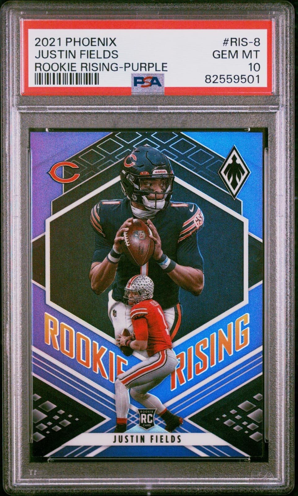 Justin Fields Panini Phoenix Rookie Rising #RIS8 Purple