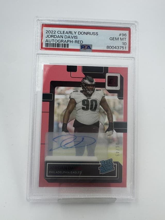 Jordan Davis Panini Clearly Donruss #96 Autograph-Red