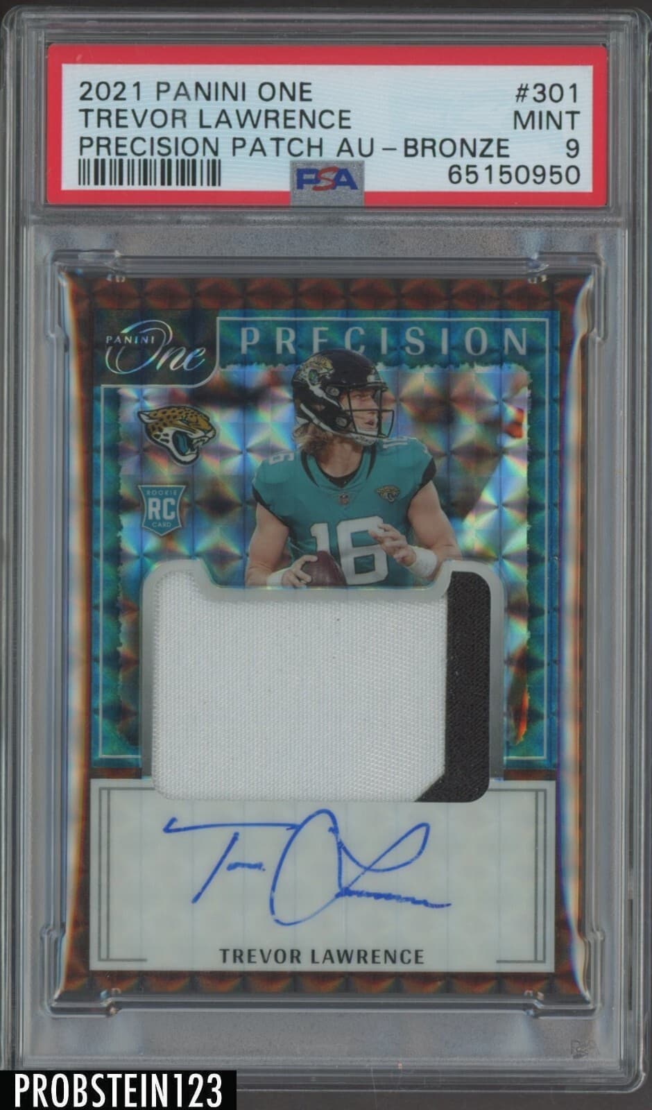 Trevor Lawrence Panini One #301 Precision Patch Autograph-Bronze