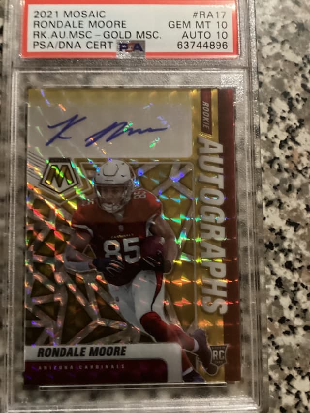 Rondale Moore Panini Mosaic Rookie Autographs Mosaic #RA17 Gold Mosaic
