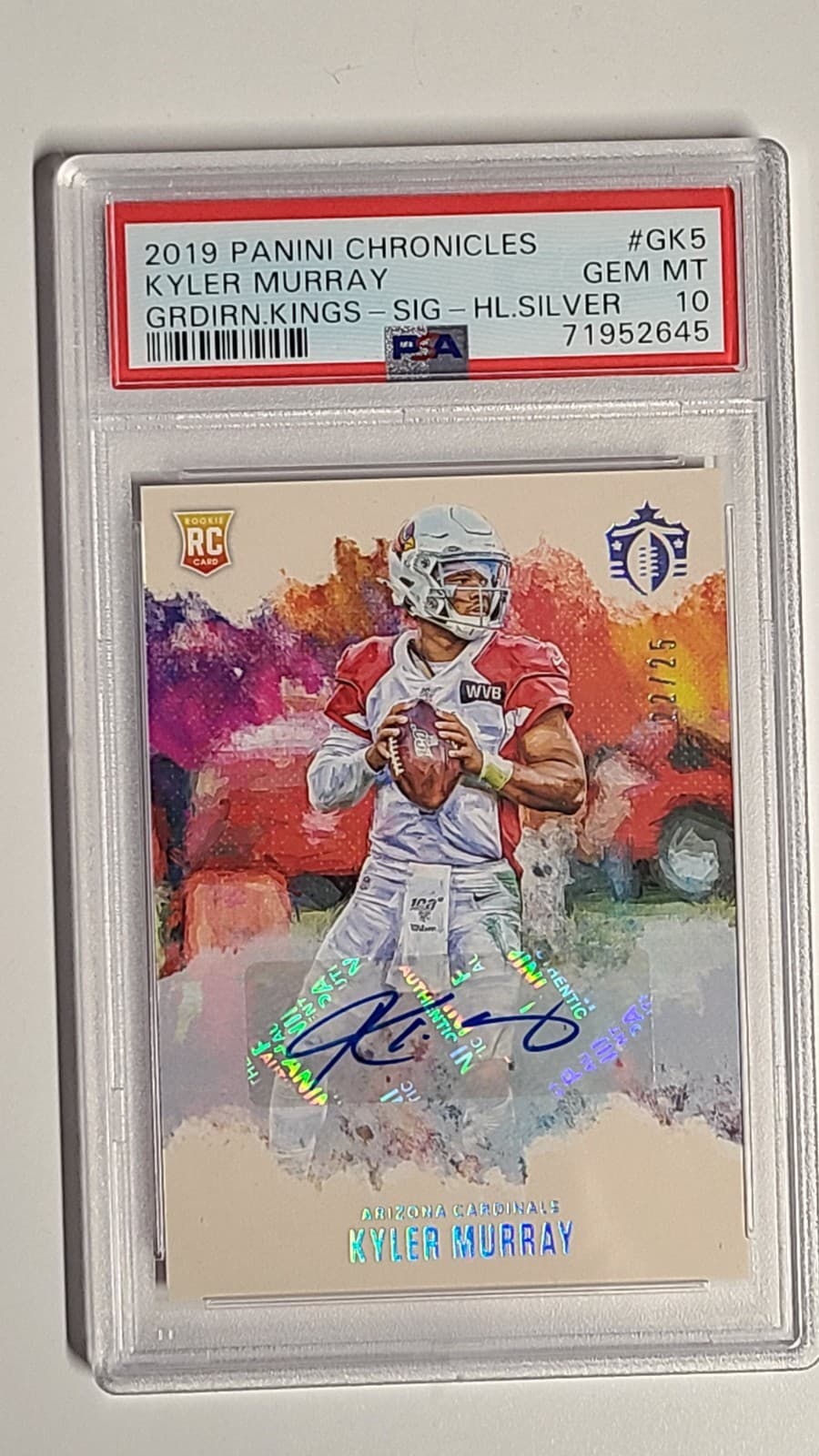 Kyler Murray Panini Chronicles Gridiron Kings #GK5 Signature-Holo Silver