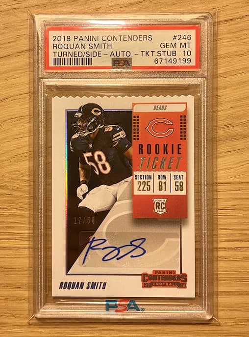 Roquan Smith Panini Contenders #246 Turned to Side-Autograph-Ticket Stub