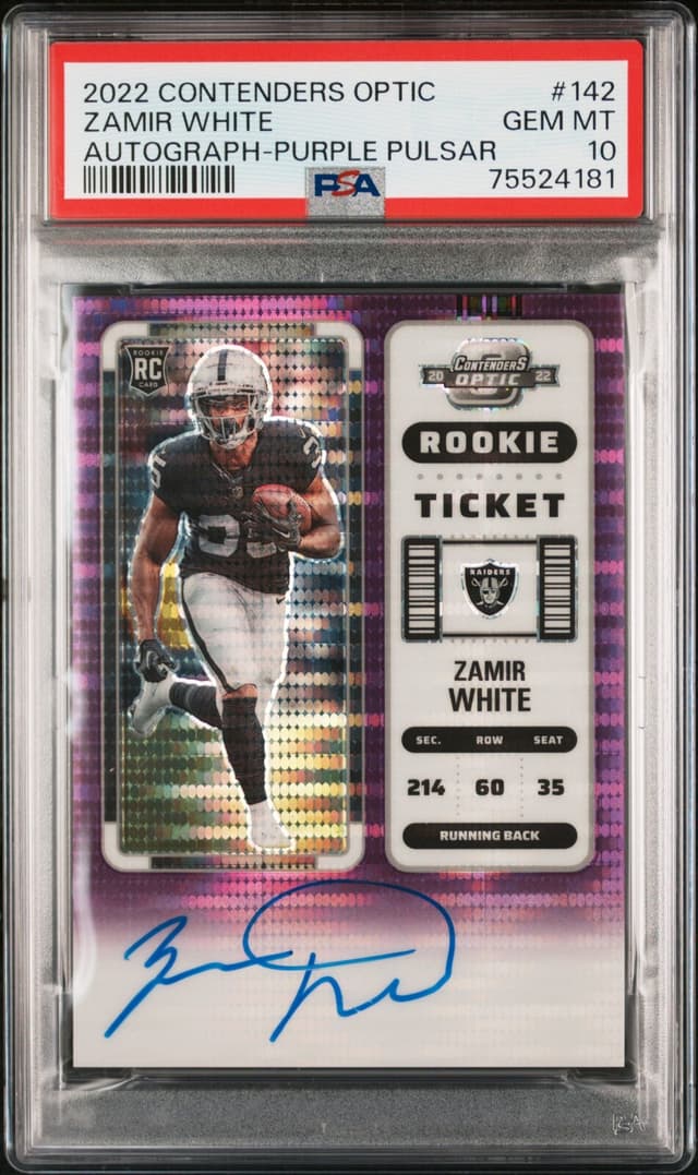 Zamir White Panini Contenders Optic #142 Autograph-Purple Pulsar