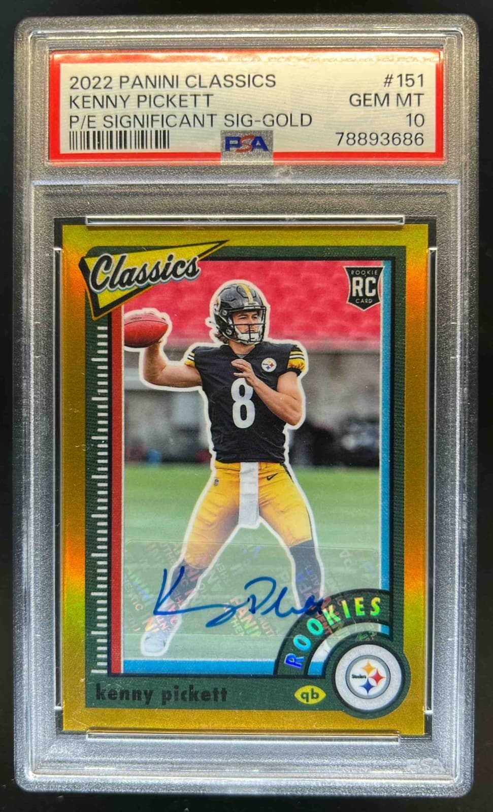 Kenny Pickett Panini Classics #151 Premium Edition Significant Signatures-Gold
