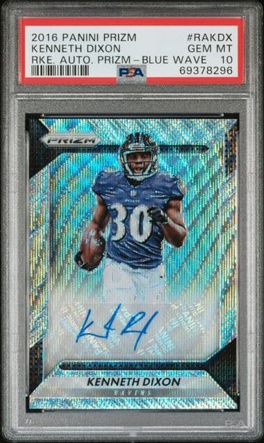 Kenneth Dixon Panini Prizm Rookie Autograph Prizm #RAKDX Blue Wave