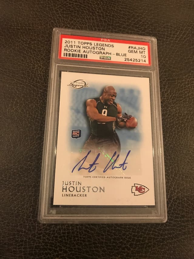 Justin Houston Topps Legends Rookie Autograph #RAJHO Blue