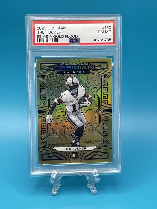 Tre Tucker Panini Obsidian #160 Electric Etch Asia Gold Flood